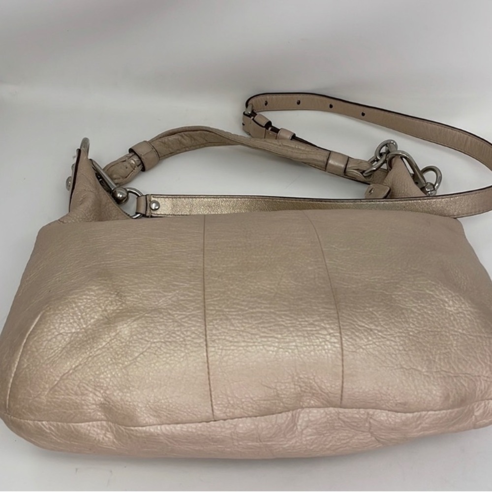 Coach Purse Bag Kristin Pebbled Leather Champagne Crossbody - Picture 10 of 13